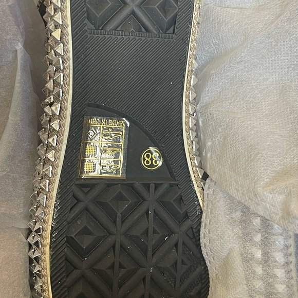 Nan-Ku Couture, Black Hightop Studded Sneaker, free people size 38 - Picture 3 of 6